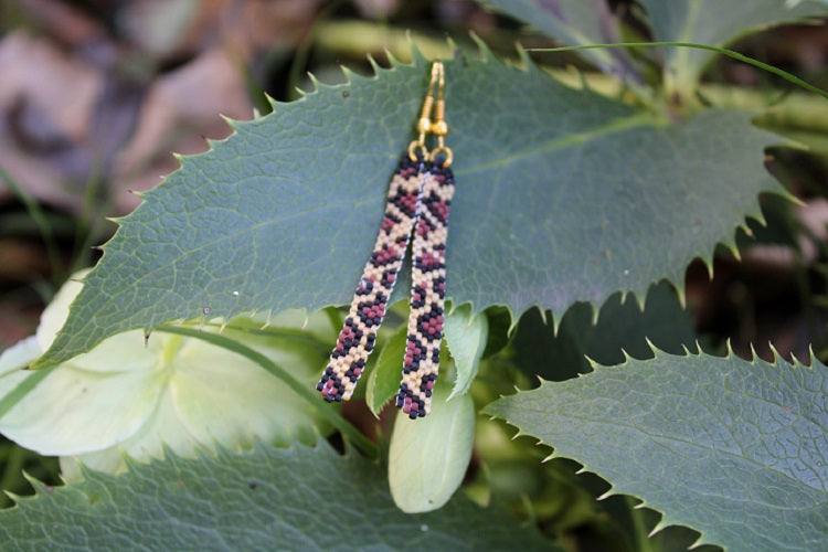 Leopard Print Beaded Earrings