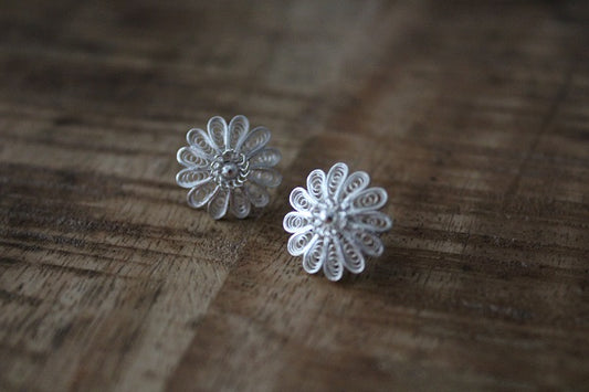 Flower Filigree Stud Earrings