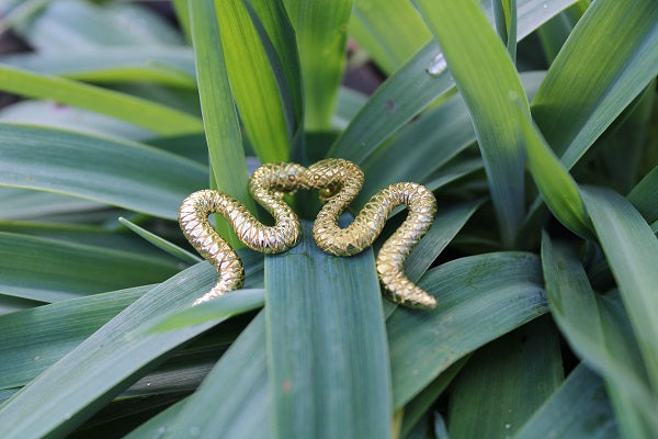 Snake Brass Earrings