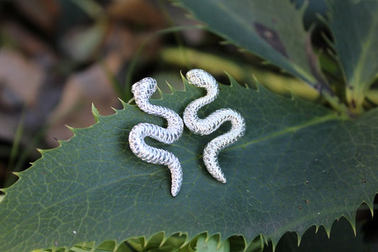 Snake Silver Plated Earrings