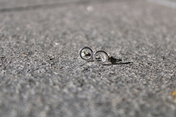 Sterling Silver Circle Stud Earrings