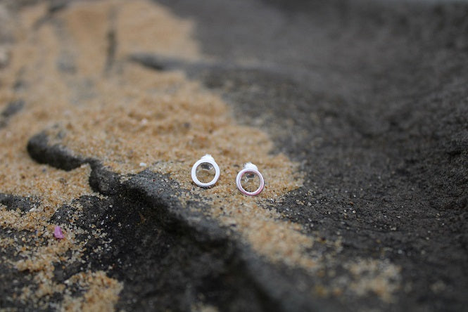 Sterling Silver Circle Stud Earrings