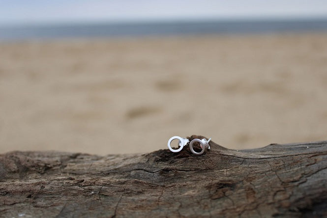 Sterling Silver Circle Stud Earrings