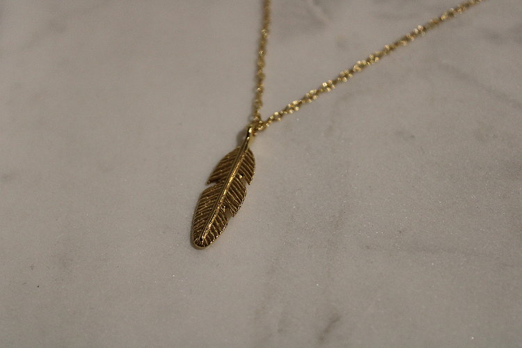 18ct Gold Plated Feather Necklace