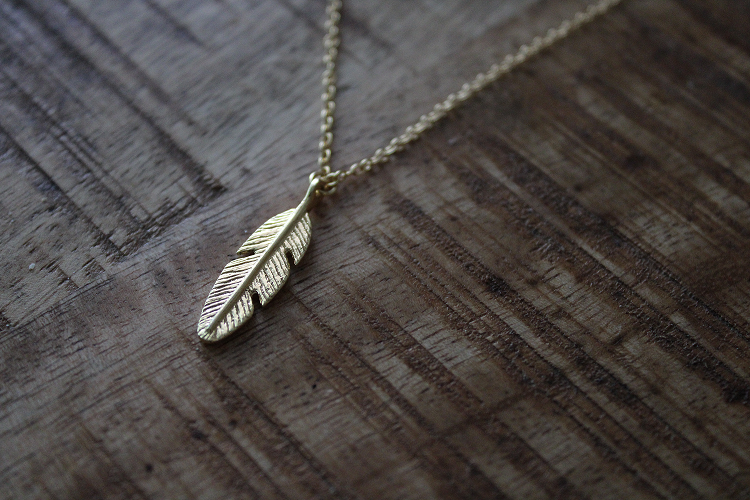 18ct Gold Plated Feather Necklace