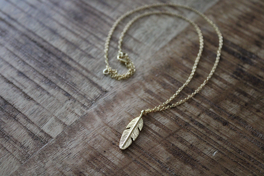 18ct Gold Plated Feather Necklace