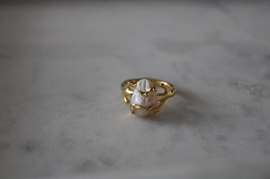 18ct Gold Plated Freshwater Pearl Ring